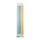 Creion Strigo HB cu guma multicolora, corp pastel metalic,diverse culori