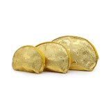 Set 3 genti pentru cosmetice, culoare aurie, Global Fashion