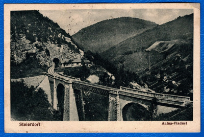 (7) CARTE POSTALA ROMANIA - BANAT - ANINA (STEIERDORF)- VIADUCT - CIRCULATA 1936 foto