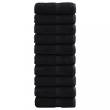 vidaXL Prosoape de baie premium SOLUND, 10 buc., negru, 30x30 cm, 600 g/m&sup2;