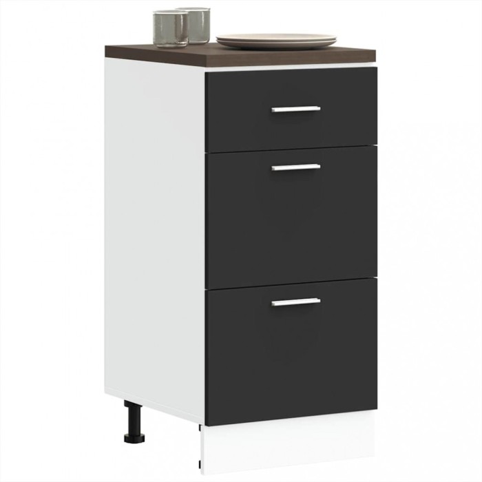 Gossi dulap de jos negru 40x46x81,5 cm lemn prelucrat