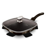 Tigaie grill cu capac marmorata 28 cm Shiny Black Berlinger Haus BH 6612