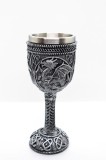 Pahar pentru vin model medieval ,dragon,inox si rasina, 150 ml, Oem