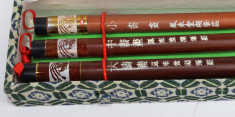 Lot de 3 pensule pentru caligrafie China sau Japonia bambus si par de lup/capra foto
