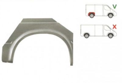 Segment reparatie aripa spate Ford Transit 1991-09.1994 Exterior Model Scurt Partea Dreapta, Spate, foto