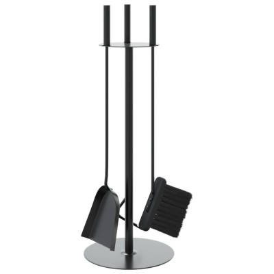 Set scule pentru semineu, 4 piese, 22x59 cm, otel foto