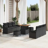 VidaXL Set de canapele pentru grădină 9 pcs Negru 80 x 80 x 71 cm