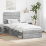Cumpara ieftin Cadru de pat Sonoma gri 100 x 200 cm Lemn de pin masiv
