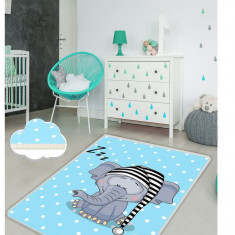 Covor antiderapant pentru copii Elephant Sleep 150x200 cm