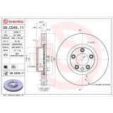 Set disc frana Porsche Cayenne (92a) 05.10-; Vw Touareg (7p5 7p6) 01.10-12.18, Touareg Van (7p5) 01.10-12.18, Fata, 360X36mm, ventilat, BREMBO