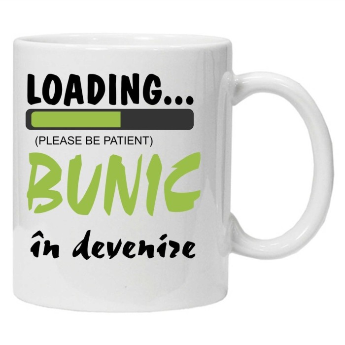 Cana alba personalizata &quot;bunic in devenire&quot;, INOVATIX&reg;. 330ml