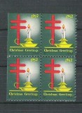 USA, Cinderella 1952 Christmas x 4, MNH, imperf. left L.071