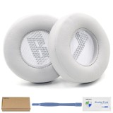 Set 2 bureti pentru casti JBL LIVE 400BT / 460NC - Gri, Spuma cu memorie, Piele ecologica