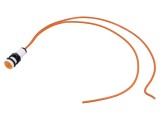 Lampă LED convexă portocalie 230VAC &Oslash;10mm POLAM-ELTA