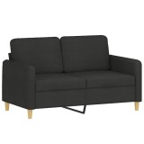 Cumpara ieftin Canapea cu 2 locuri, negru, 120 cm, material textil