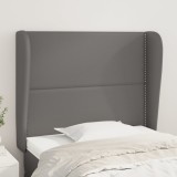VidaXL Tăblie de pat cu aripioare, gri, 83x23x118/128 cm, piele eco
