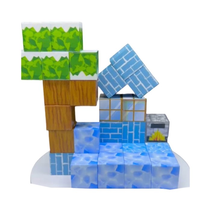 Set Cuburi Magnetice tip Pixelate Minecraft 32 piese