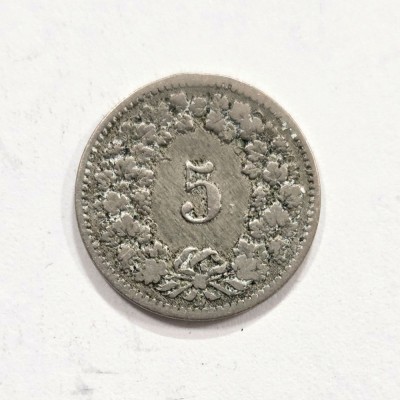 5 Rappen 1882 - Elvetia foto