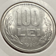 100 Lei 1992 Romania, UNC, varianta "99" cu codita rotunjita