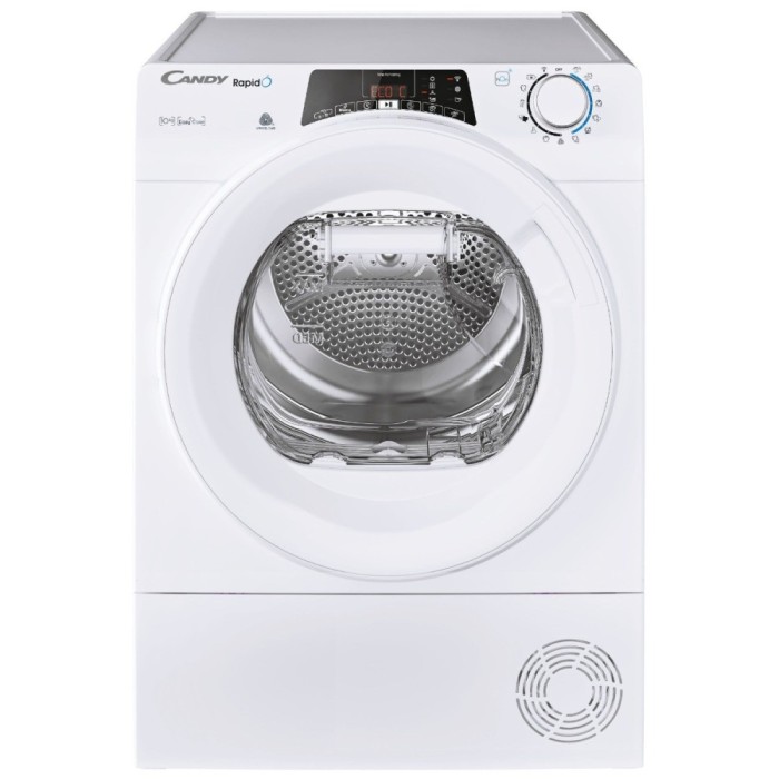 Uscator rufe automat Candy Rapido ROE H10A2TE-S, pompa de caldura, 10 kg, clasa A++, latime 60 cm, conectivitate Wi-Fi, Easy Cas