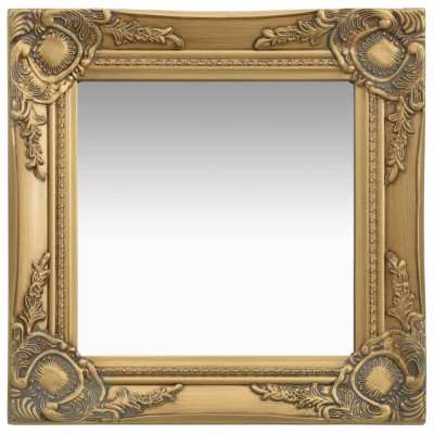 Oglindă de perete &amp;icirc;n stil baroc, auriu, 40 x 40 cm foto