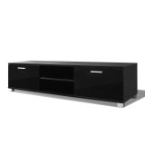 Cumpara ieftin Comoda TV, negru extralucios, 140 x 40,3 x 34,7 cm