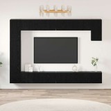 Cumpara ieftin Set comodă TV Pe perete 9 pcs Stejar negru 100 x 30 x 30.5 cm