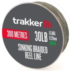 Fir Textil TRAKKER Sinking Braid Reel Line, Green, 0.49mm, 80lb/36.30kg, 300m foto