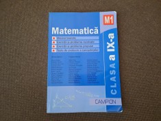 MATEMATICA EXERCITII SI PROBLEME FILIERA TEORETICA CLASA A IX-A M1 BURTEA