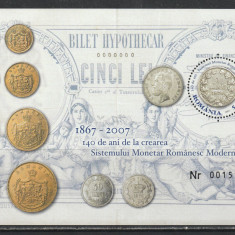 Romania 2007 - #1783 Crearea Sistemului Monetar Romanesc Modern S/S 1v MNH