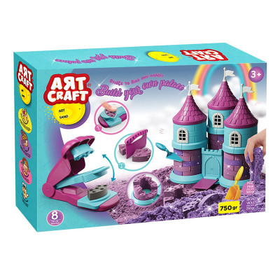 Set creativ cu nisip Kinetic Princess Castle Art Craft, 750 g, 3 vehicule, 3 ani+ foto