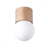 Lampă De Tavan Boomo Din Lemn Natural Cu 1 Bec, Rolă Modernă De Interior.