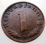 B.137 GERMANIA 1 REICHSPFENNIG 1939 D, Europa, Bronz