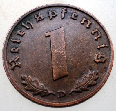B.137 GERMANIA 1 REICHSPFENNIG 1939 D foto