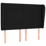 Cumpara ieftin Tablie de pat cu aripioare, negru, 147x23x118/128 cm, textil