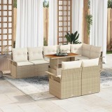 Cumpara ieftin Set de canapele pentru grădină 9 pcs Bej Rattan poli