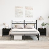 Noptieră vidaXL 2 buc Negru Stejar 45x34x44,5 cm Lemn prelucrat