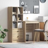 vidaXL Birou cu spațiu de depozitare cu sertar 2 pcs Stejar Sonoma 3337339