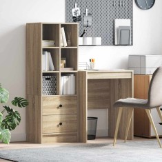 vidaXL Birou cu spațiu de depozitare cu sertar 2 pcs Stejar Sonoma 3337339