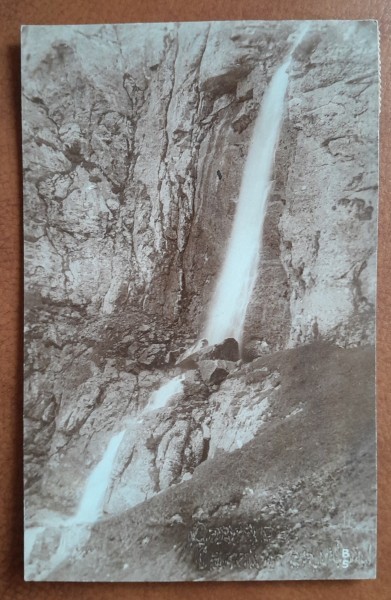 Carte postala, Busteni, Cascada Caraimanului, 1929