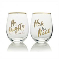 Set 2 pahare - Mr. Naughty și Mrs. Nice | Creative Tops