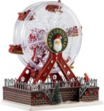 Decoratiune de Craciun tip roata Ferris cu LED, rotativa, 16x23x27 cm