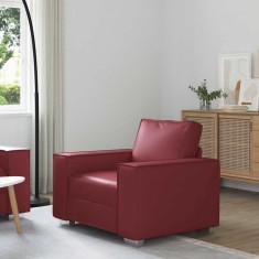Fotoliu Sofa 59 cm cu pernă bordo Piele artificiala