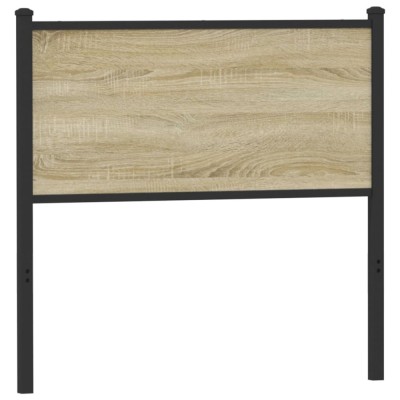 vidaXL Tăblie de pat, stejar sonoma, 90 cm, lemn prelucrat și oțel 4007744 foto