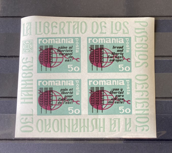 Romania, Exil, Emisiunea XXXI, Emisiunea Mondiala impotriva foametei, 1963
