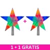 Varf Brad Stea LED Multicolor 24cm, 1+1 Gratis, Priza 220V, Decoratiune Craciun, Lumini Intermitente, 80 Lumeni