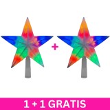 Varf pentru brad tip stea ZH262 LED, multicolor, 220V, 1+1 gratis