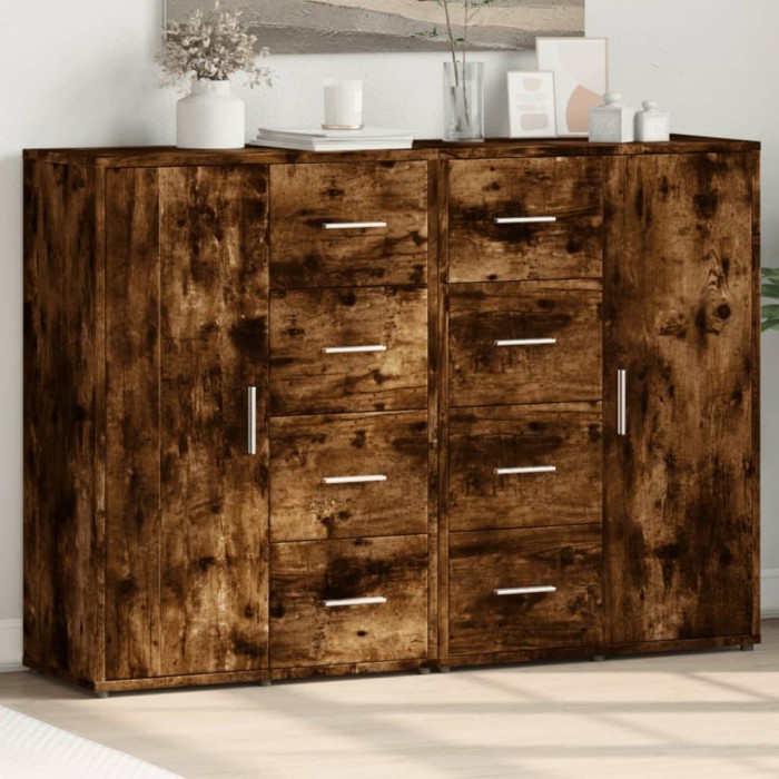 vidaXL Dulapuri, 2 buc., stejar fumuriu, 60x31x84 cm, lemn prelucrat