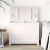 Cutie Depozitare Gossi Lemn Masiv Pin, 60x32x45.5 cm, Alb, Lada Organizare Casa, Cu Capac