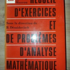 Recueil d`exercices et de problemes d`analyse mathematique- B. Demidovitch